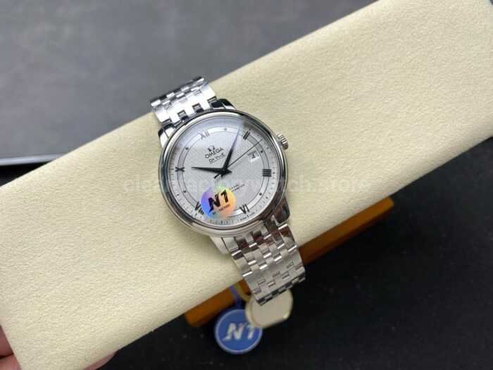 N1 Factory Omega De Ville Co-Axial 424.10.40.20.02.005 39.5mm Full Steel Roman Number Silver Dial - Image 4