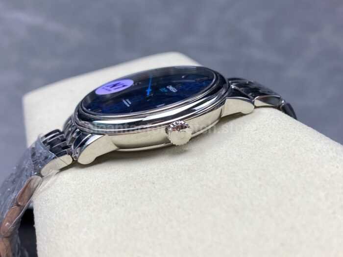 N1 Factory Omega De Ville Co-Axial 424.10.40.20.03.003 39.5mm Full Steel Roman Number Blue Dial - Image 6