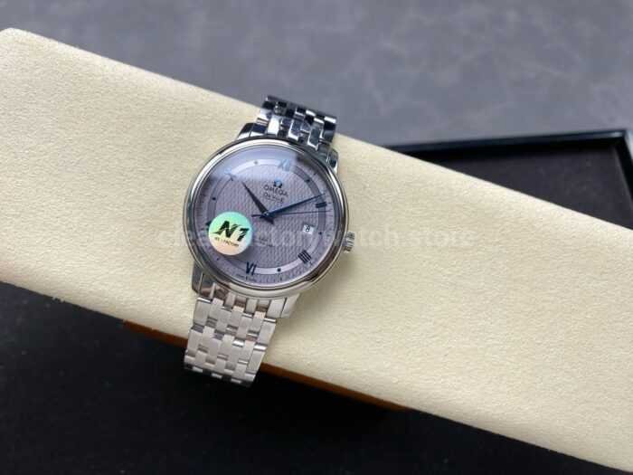 N1 Factory Omega De Ville Co-Axial 424.10.40.20.06.002 39.5mm Full Steel Roman Number Grey Dial - Image 5