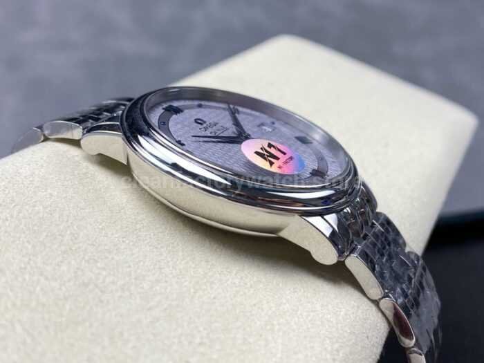 N1 Factory Omega De Ville Co-Axial 424.10.40.20.06.002 39.5mm Full Steel Roman Number Grey Dial - Image 6