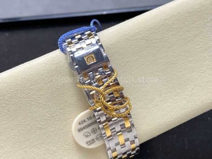 N1 Factory Omega De Ville Co-Axial 424.20.37.20.02.001 39.5mm Half Yellow Gold Roman Number Silver Dial - Image 8