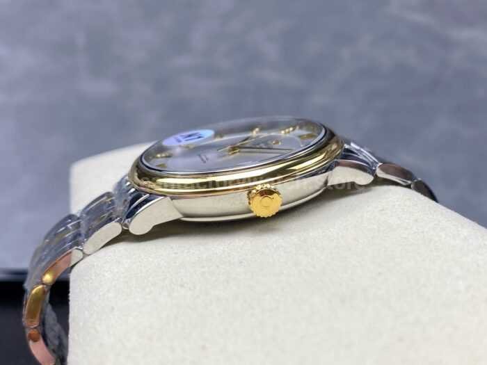 N1 Factory Omega De Ville Co-Axial 424.20.37.20.02.001 39.5mm Half Yellow Gold Roman Number Silver Dial - Image 6