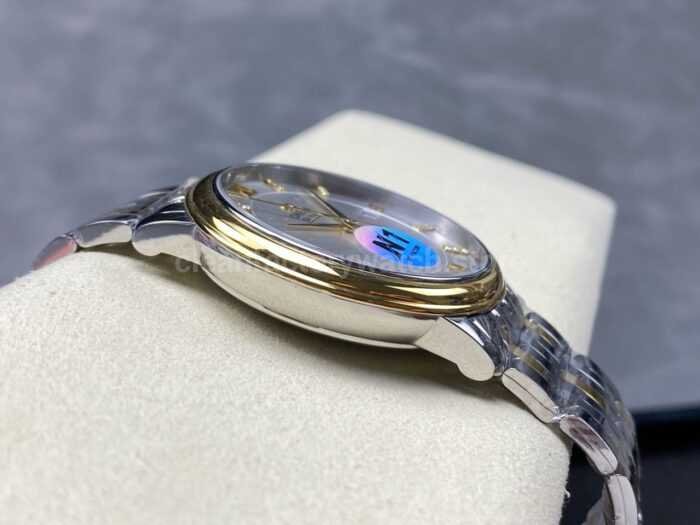 N1 Factory Omega De Ville Co-Axial 424.20.37.20.02.001 39.5mm Half Yellow Gold Roman Number Silver Dial - Image 5