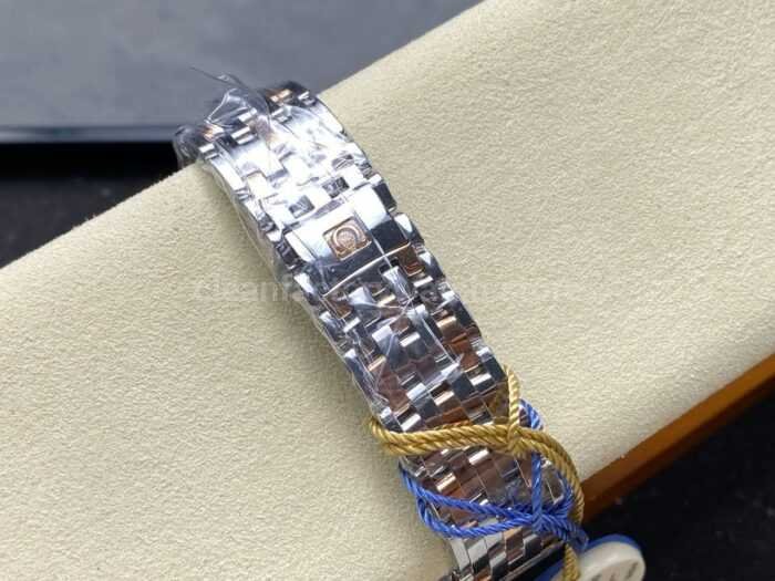 N1 Factory Omega De Ville Co-Axial 424.20.40.20.02.002 39.5mm Half Rose Gold Roman Number Silver Dial - Image 8
