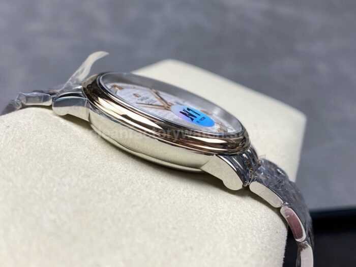 N1 Factory Omega De Ville Co-Axial 424.20.40.20.02.002 39.5mm Half Rose Gold Roman Number Silver Dial - Image 5