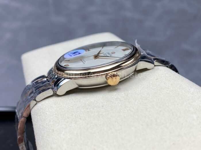 N1 Factory Omega De Ville Co-Axial 424.20.40.20.02.005 39.5mm Half Yellow Gold Roman Number Silver Dial - Image 6