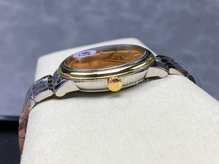 N1 Factory Omega De Ville Co-Axial 424.20.40.20.58.001 39.5mm Half Yellow Gold Roman Number Champagne Dial - Image 6