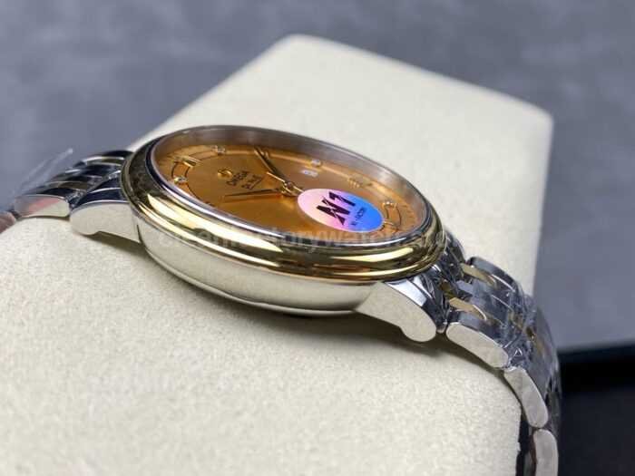 N1 Factory Omega De Ville Co-Axial 424.20.40.20.58.001 39.5mm Half Yellow Gold Roman Number Champagne Dial - Image 5