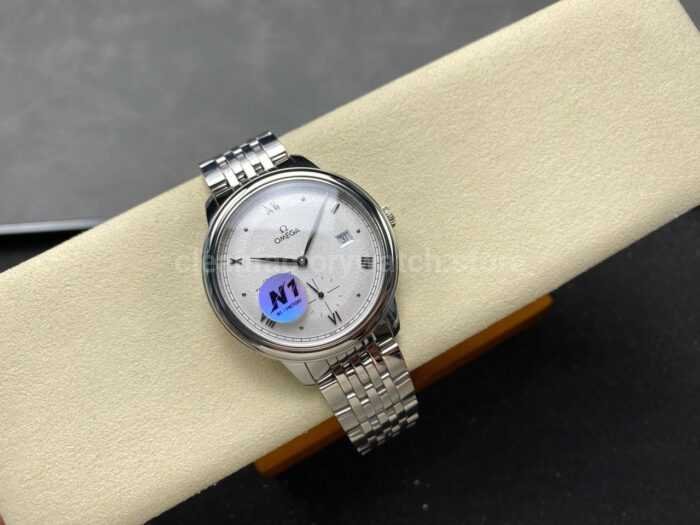 N1 Factory Omega De Ville Prestige 434.10.41.20.02.001 41mm Full Steel Roman Numerals Silver Dial - Image 4