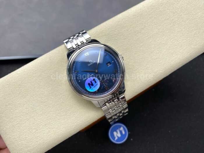 N1 Factory Omega De Ville Prestige 434.10.41.20.03.001 41mm Full Steel Roman Numerals Blue Dial - Image 4