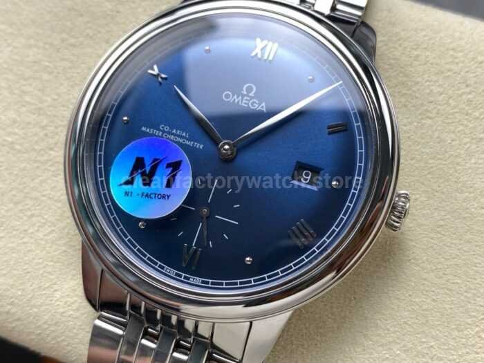 N1 Factory Omega De Ville Prestige 434.10.41.20.03.001 41mm Full Steel Roman Numerals Blue Dial - Image 3
