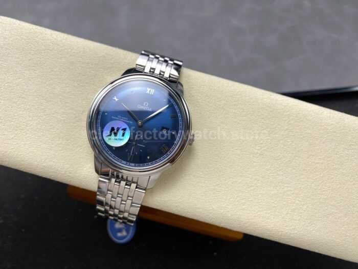N1 Factory Omega De Ville Prestige 434.10.41.20.03.001 41mm Full Steel Roman Numerals Blue Dial - Image 5