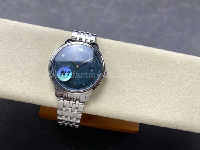 N1 Factory Omega De Ville Prestige 434.10.41.20.10.001 41mm Full Steel Roman Numerals Green Dial - Image 5