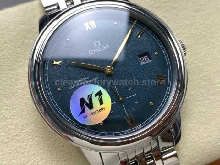N1 Factory Omega De Ville Prestige 434.10.41.20.10.001 41mm Full Steel Roman Numerals Green Dial - Image 2