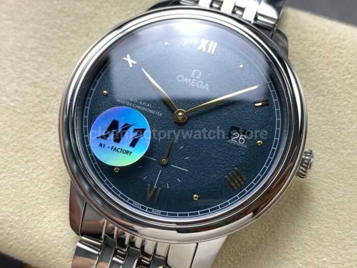 N1 Factory Omega De Ville Prestige 434.10.41.20.10.001 41mm Full Steel Roman Numerals Green Dial - Image 3
