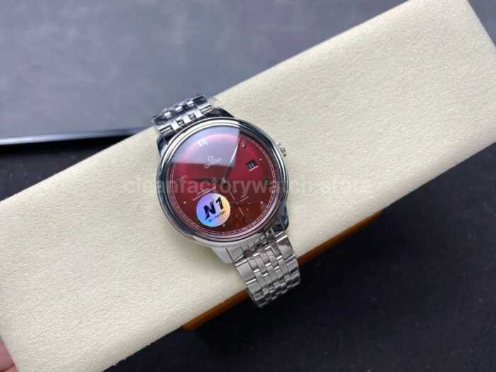 N1 Factory Omega De Ville Prestige 434.10.41.20.11.001 41mm Full Steel Roman Numerals Red Dial - Image 4