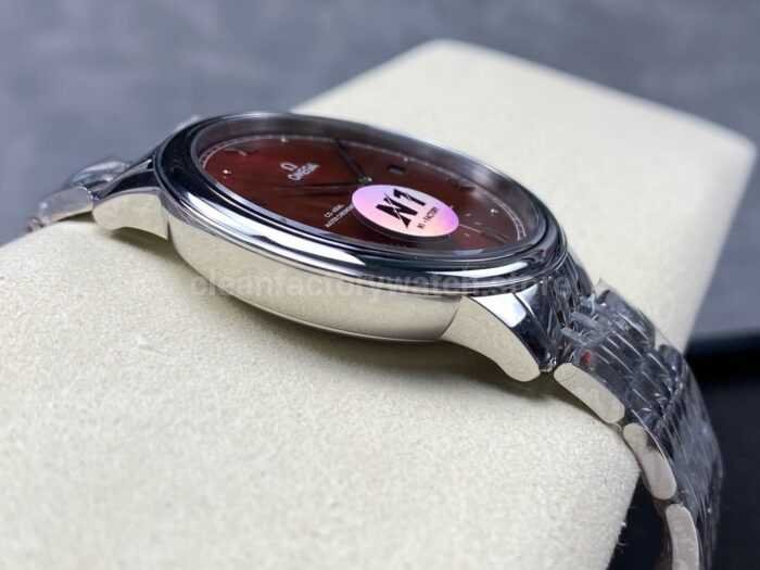 N1 Factory Omega De Ville Prestige 434.10.41.20.11.001 41mm Full Steel Roman Numerals Red Dial - Image 6