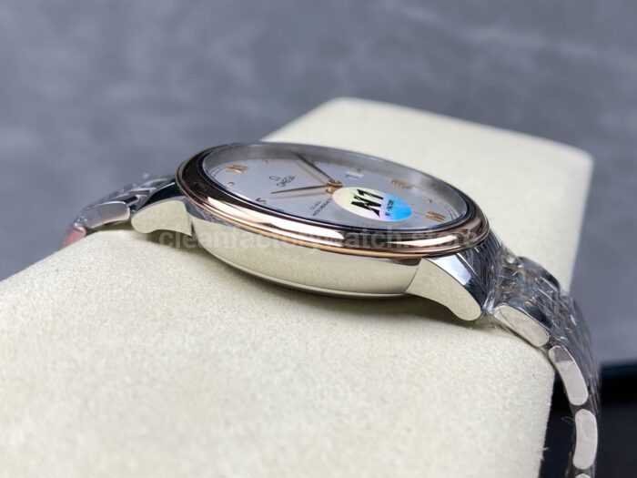 N1 Factory Omega De Ville Prestige 434.20.41.20.02.001 41mm Half Yellow Gold Roman Numerals Silver Dial - Image 6