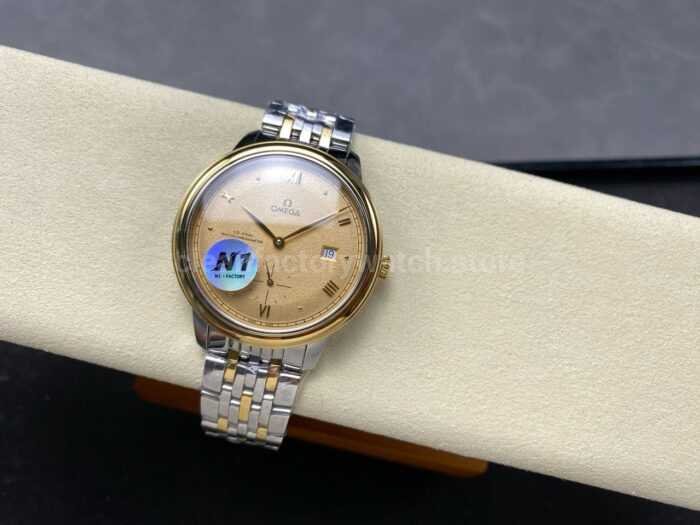 N1 Factory Omega De Ville Prestige 434.20.41.20.08.001 41mm Half Yellow Gold Roman Numerals Champagne Dial - Image 5