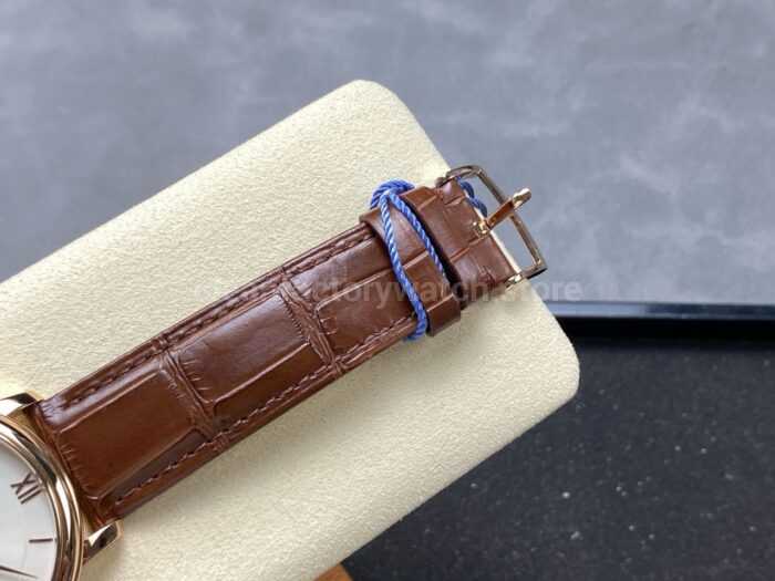 N1 Factory Omega De Ville Co-Axial 424.53.40.20.02.002 39.5mm Yellow Gold Brown Leather Strap Roman Number Silver Dial - Image 8