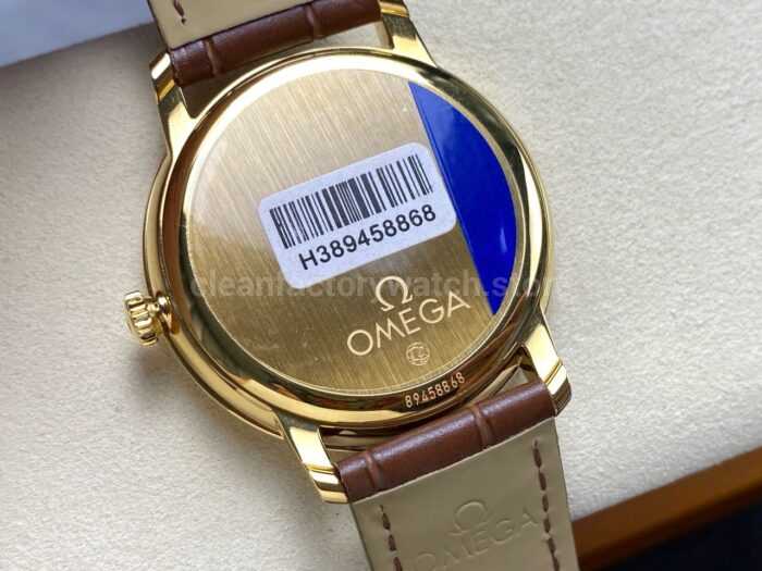 N1 Factory Omega De Ville Co-Axial 424.53.40.20.02.001 39.5mm Rose Gold Brown Leather Strap Roman Number Silver Dial - Image 6