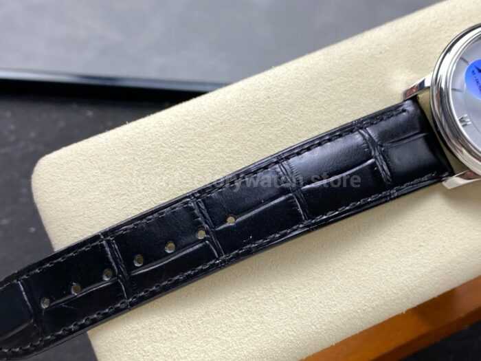 N1 Factory Omega De Ville Co-Axial 424.13.40.20.02.001 39.5mm Steel Black Leather Strap Roman Number Silver Dial - Image 9
