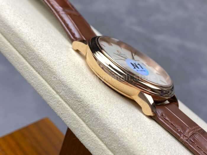 N1 Factory Omega De Ville Co-Axial 424.53.40.20.02.002 39.5mm Yellow Gold Brown Leather Strap Roman Number Silver Dial - Image 5