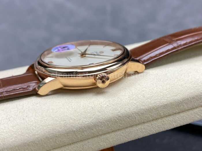 N1 Factory Omega De Ville Co-Axial 424.53.40.20.02.002 39.5mm Yellow Gold Brown Leather Strap Roman Number Silver Dial - Image 6