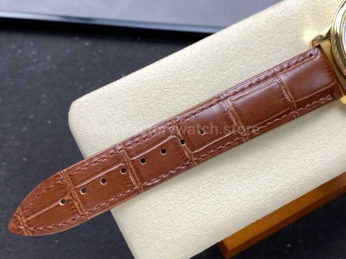 N1 Factory Omega De Ville Prestige 434.53.41.21.02.001 41mm Yellow Gold Brown Leather Strap Roman Numerals Silver Dial - Image 9