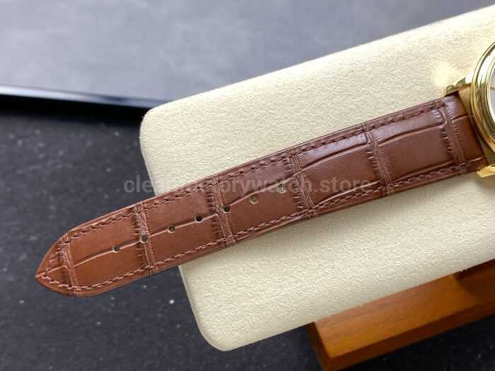 N1 Factory Omega De Ville Co-Axial 424.53.40.20.02.001 39.5mm Rose Gold Brown Leather Strap Roman Number Silver Dial - Image 8