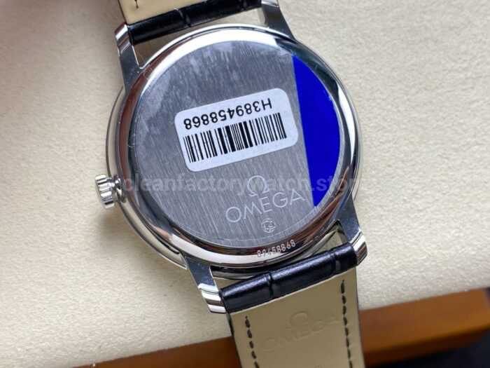 N1 Factory Omega De Ville Co-Axial 424.53.40.20.04.001 39.5mm White Gold Black Leather Strap Roman Number Silver Dial - Image 7