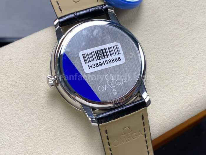 N1 Factory Omega De Ville Co-Axial 424.13.40.20.02.001 39.5mm Steel Black Leather Strap Roman Number Silver Dial - Image 7