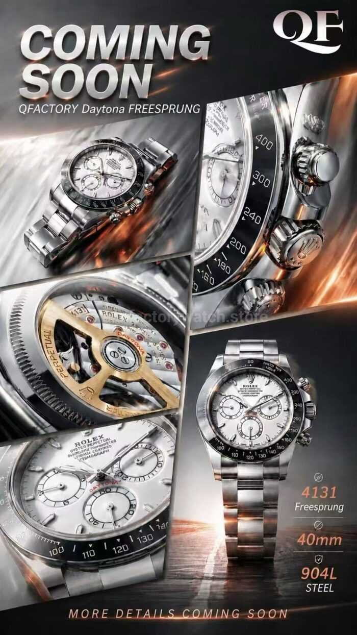 QF Factory Rolex Daytona Panda 126500LN-0001 40mm Free Sprung Full 904L White Dial - Image 2