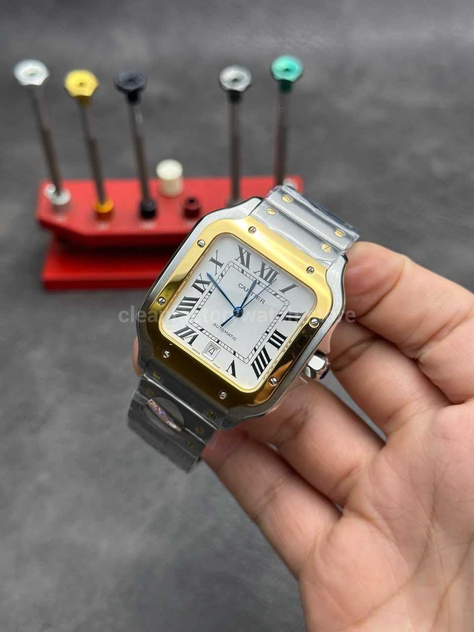 Cartier Santos Dumont 27.5mm 31.4mm replica comparison