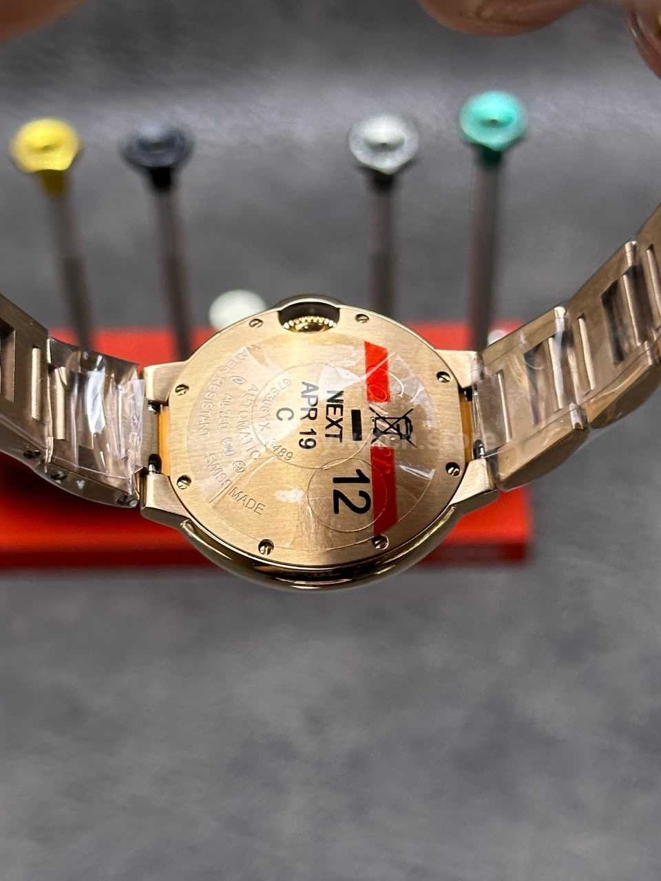 Cartier Ballon Bleu replica crown dial bracelet detail