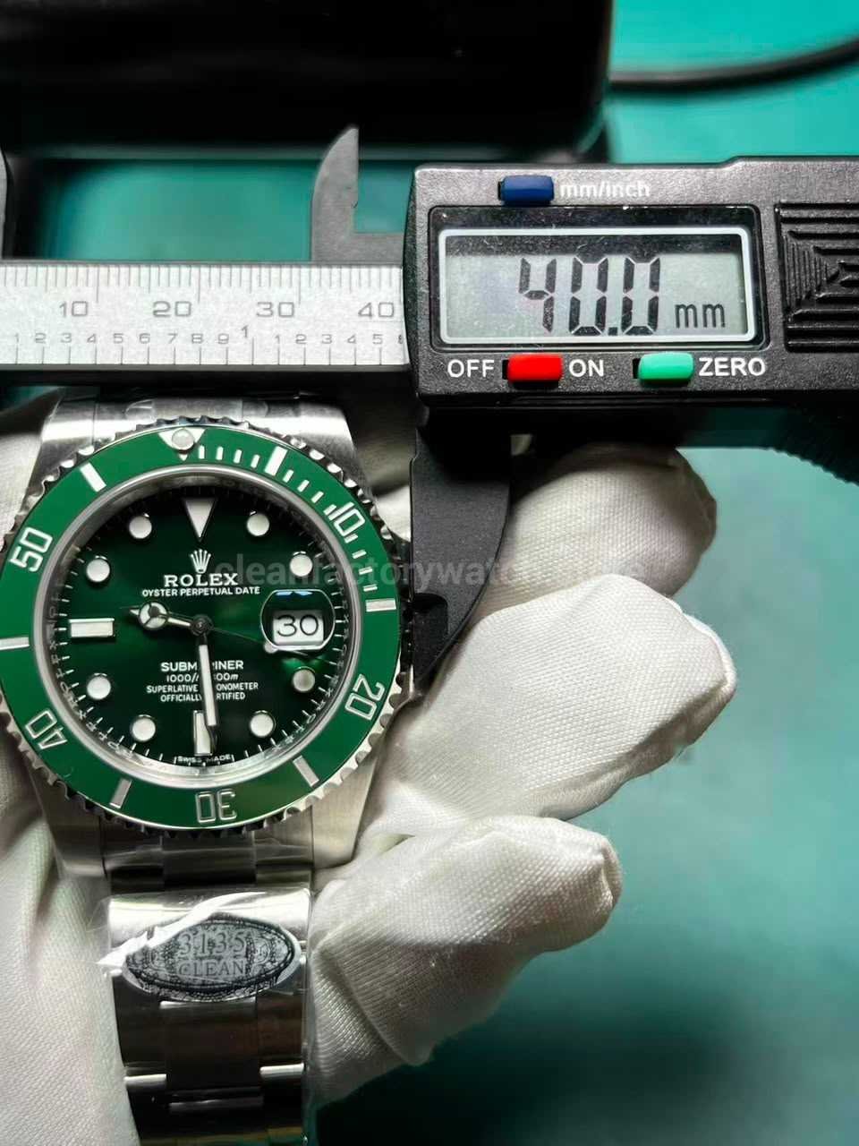 Clean Factory Submariner 116610LV 40mm case width measurement