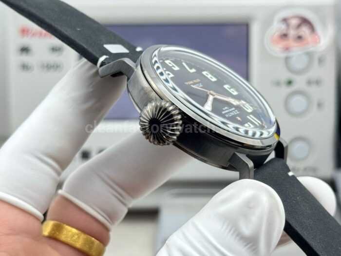 BR Factory Zenith Pilot Type 20 Extra Special 03.2434.67920.I010 45mm Steel Leather Strap Black Dial - Image 7