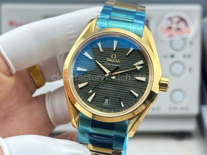 OVS Factory Omega Seamaster Aqua Terra 220.50.41.21.10.001 41mm Full Yellow Gold Green Dial - Image 4