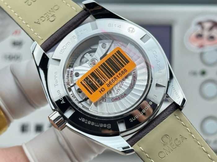 OVS Factory Omega Seamaster Aqua Terra 231.12.42.21.01.001 41mm Steel Brown Leather Strap Black Dial - Image 8