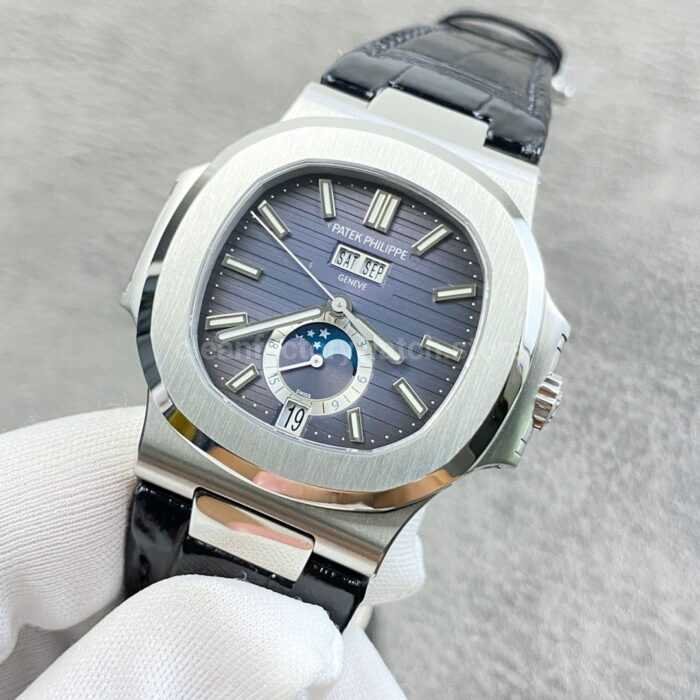 PPF Factory Patek Philippe Nautilus 57261A-0014 40mm Leather Strap Blue Dial - Image 3