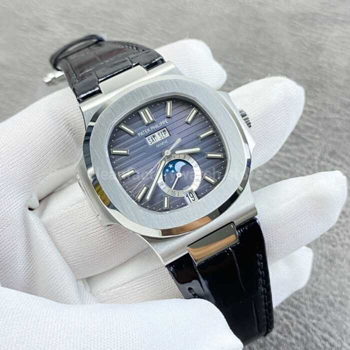 PPF Factory Patek Philippe Nautilus 57261A-0014 40mm Leather Strap Blue Dial - Image 2