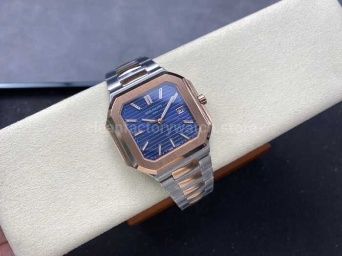 TW Factory Patek Philippe Cubitus 5821/1AR-001 45mm Half Rose Gold Blue Dial - Image 4