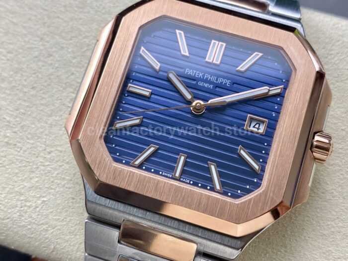 TW Factory Patek Philippe Cubitus 5821/1AR-001 45mm Half Rose Gold Blue Dial - Image 3