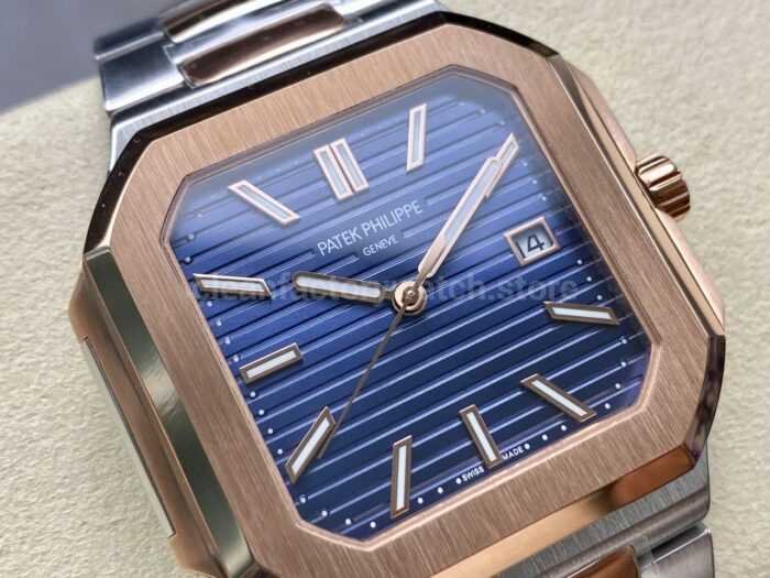 TW Factory Patek Philippe Cubitus 5821/1AR-001 45mm Half Rose Gold Blue Dial - Image 2