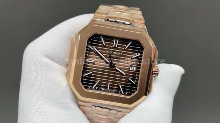 TW Factory Patek Philippe Cubitus 7128/1R-001 45mm Full Rose Gold Brown Dial - Image 2