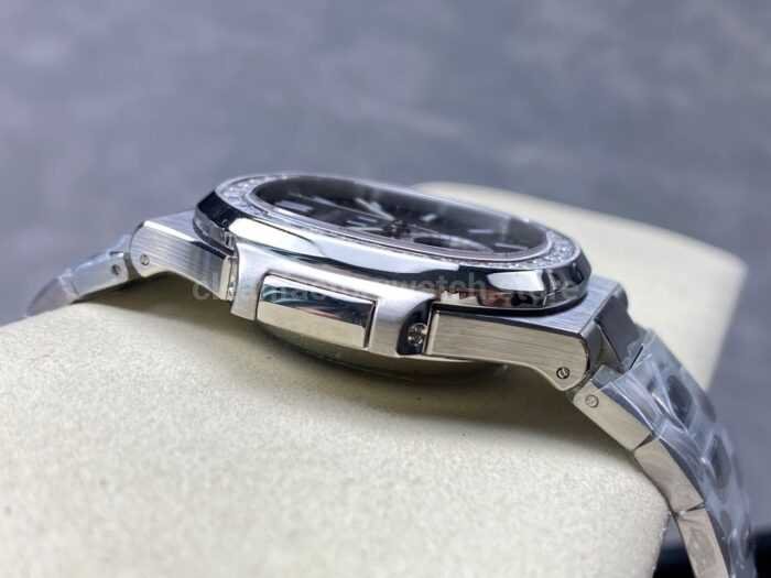 TW Factory Patek Philippe Nautilus 5726/1A-001 40mm Full Steel Diamond Bezel Grey Dial - Image 6