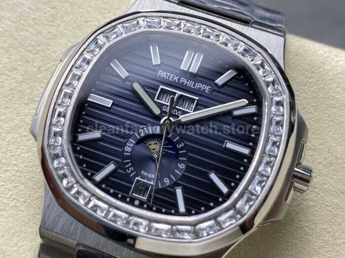 TW Factory Patek Philippe Nautilus 5726/1A-014 40mm Full Steel Diamond Bezel Blue Dial - Image 3
