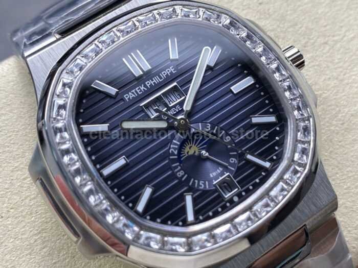 TW Factory Patek Philippe Nautilus 5726/1A-014 40mm Full Steel Diamond Bezel Blue Dial - Image 2