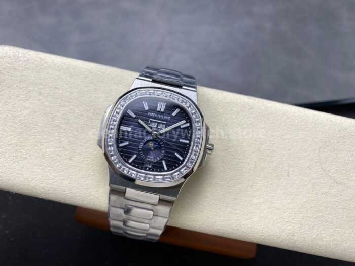 TW Factory Patek Philippe Nautilus 5726/1A-014 40mm Full Steel Diamond Bezel Blue Dial - Image 5