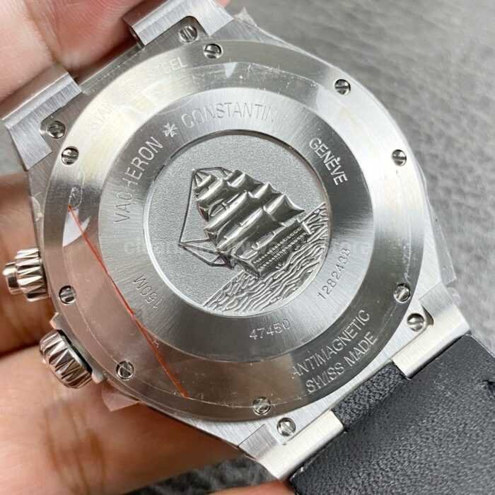 TWA Factory Vacheron Constantin Overseas Dual Time 47450 42mm Leather Strap White Dial - Image 7